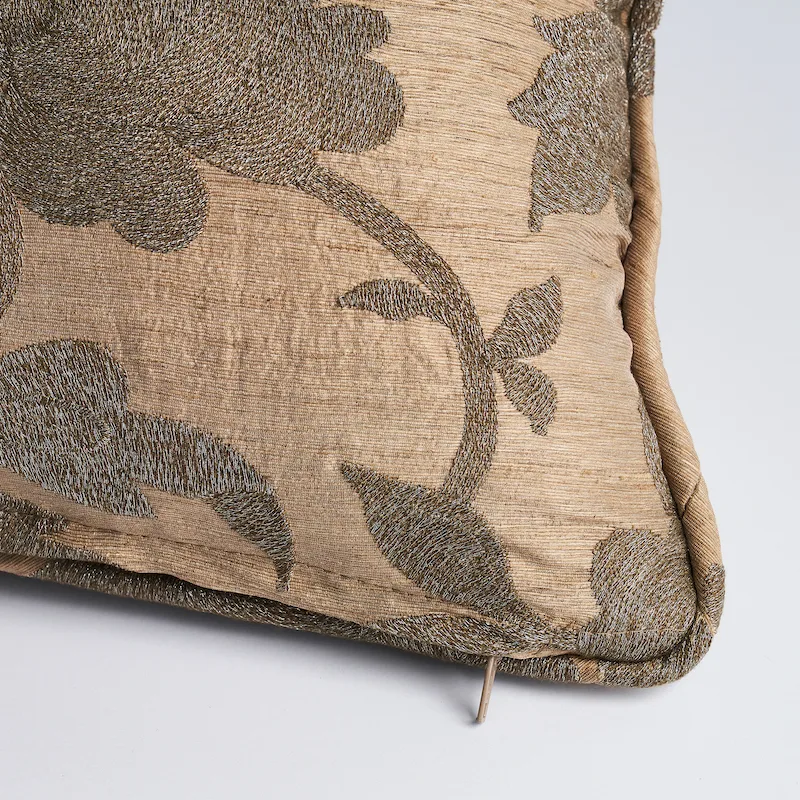 Schumacher Moon Garden Pillow in Pewter (SO6685004)