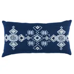 Schumacher Nadira Embroidery Pillow in Indigo (SO8207018)
