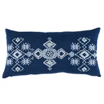Schumacher Nadira Embroidery Pillow in Indigo (SO8207018)