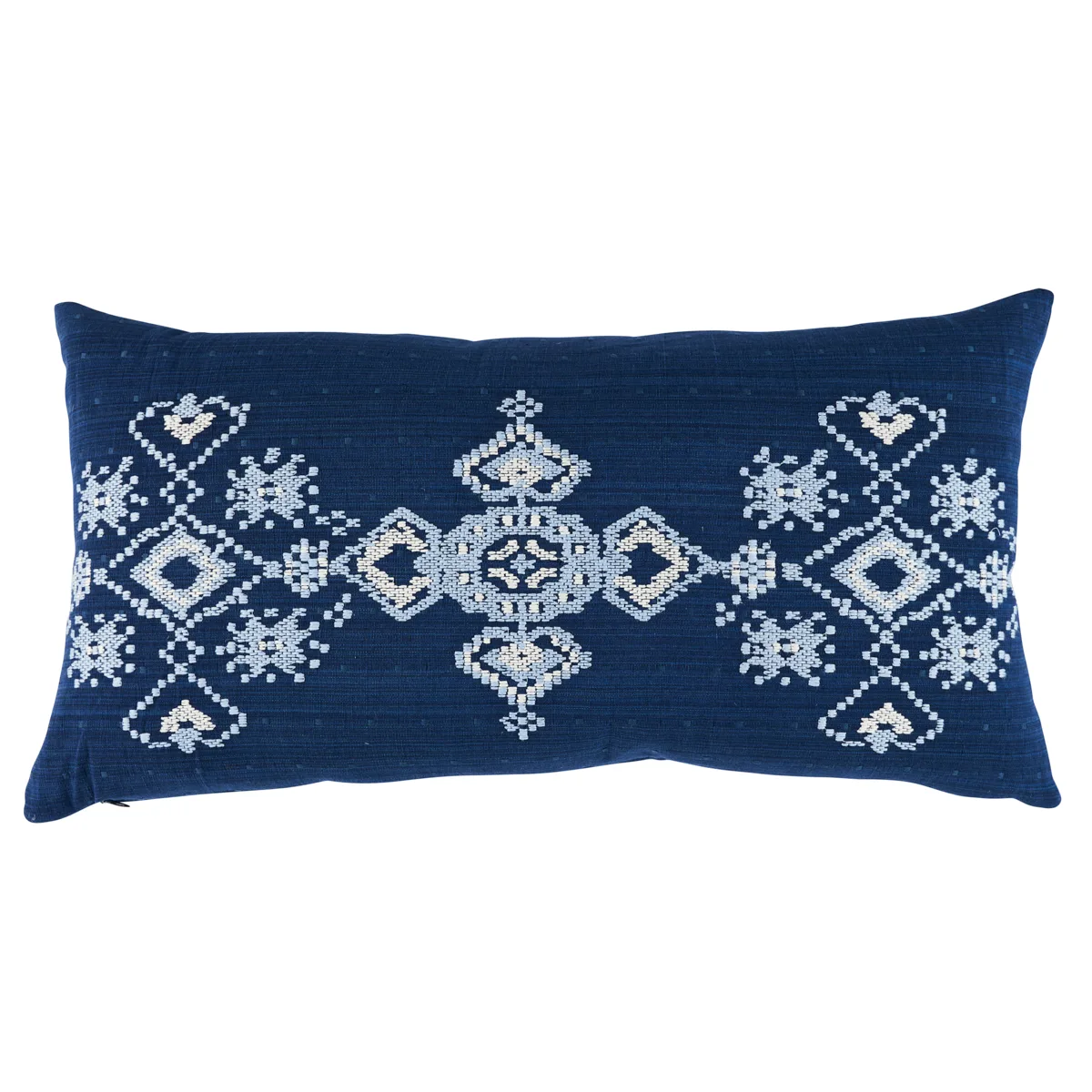 Schumacher Nadira Embroidery Pillow in Indigo (SO8207018)