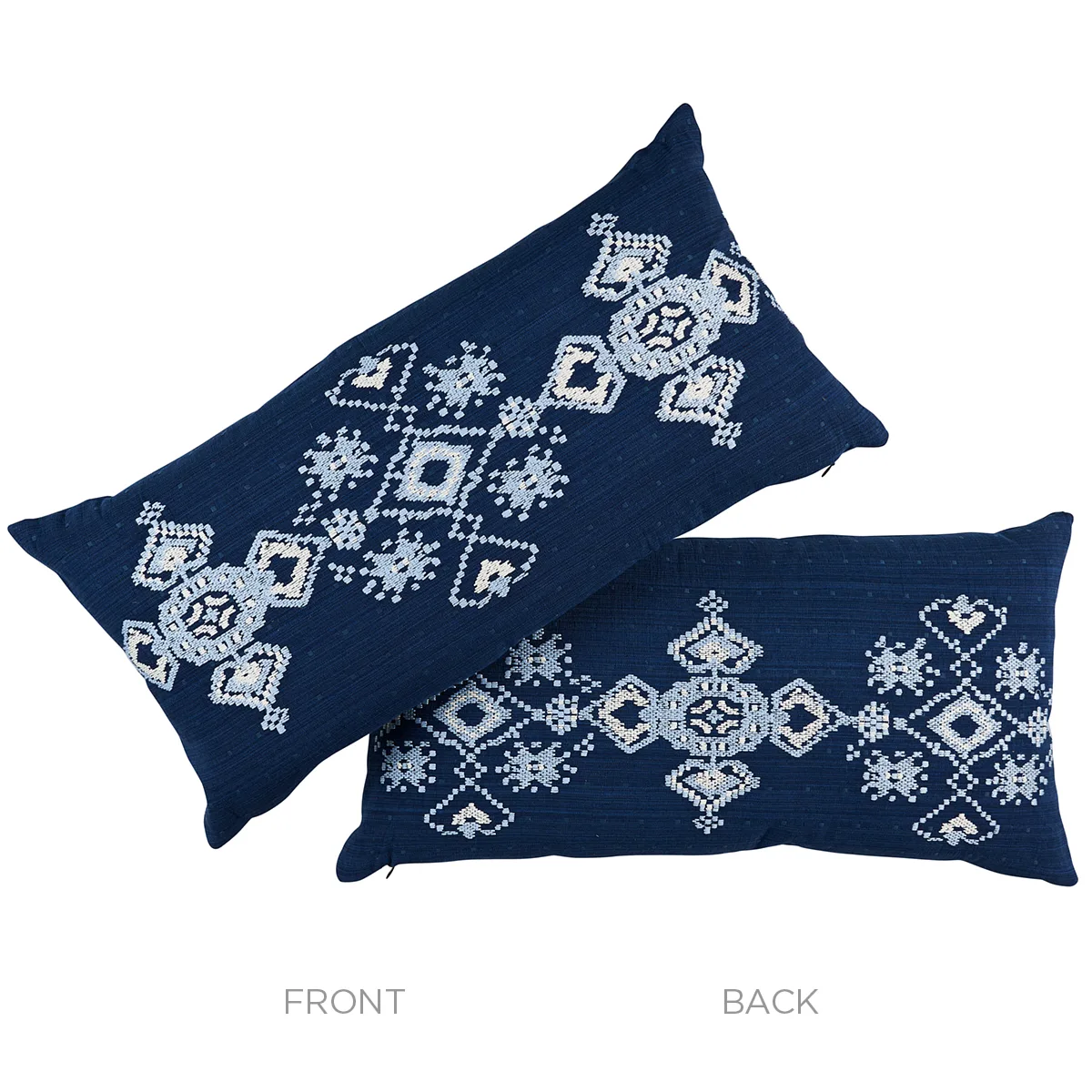 Schumacher Nadira Embroidery Pillow in Indigo (SO8207018)