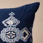 Schumacher Nadira Embroidery Pillow in Indigo (SO8207018)