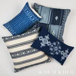 Schumacher Nadira Embroidery Pillow in Indigo (SO8207018)
