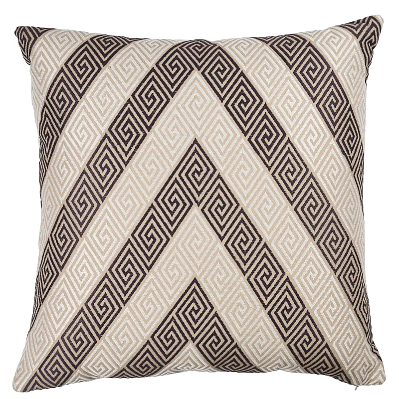 Schumacher Nebaha Embroidery Pillow in Charcoal (SO6579206)
