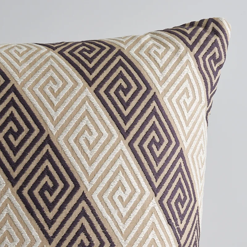 Schumacher Nebaha Embroidery Pillow in Charcoal (SO6579206)