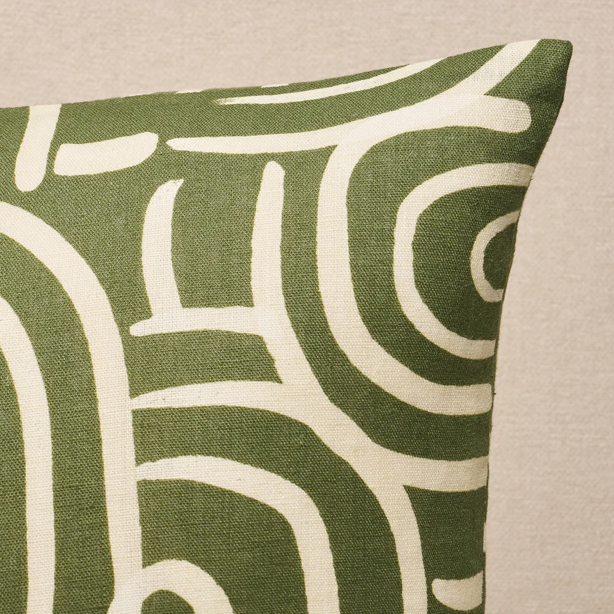 Schumacher New Beat Pillow in Olive