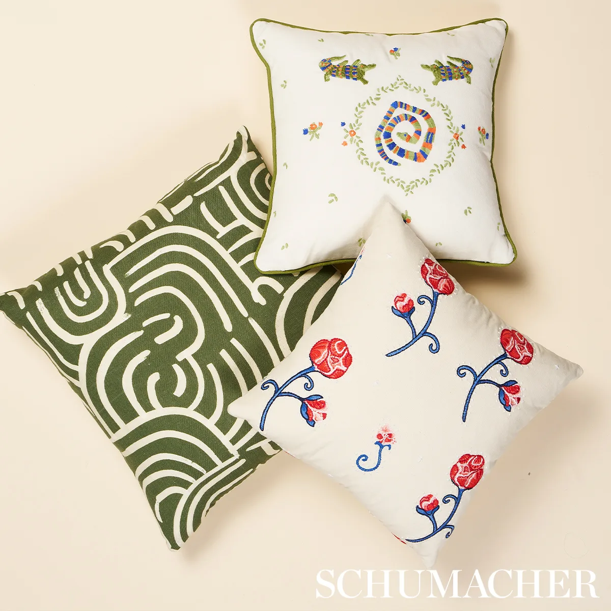 New Beat Pillow - Olive Schumacher New Beat Pillow in Olive