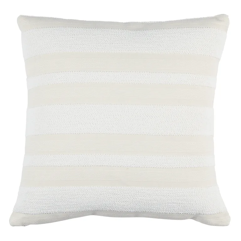 Schumacher Ohara Stripe Indoor/Outdoor Pillow in Ivory