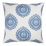 SO7020606 | Olana Embroidery Pillow - Blue& White Schumacher Olana Embroidery Pillow in Blue& White (SO7020606)