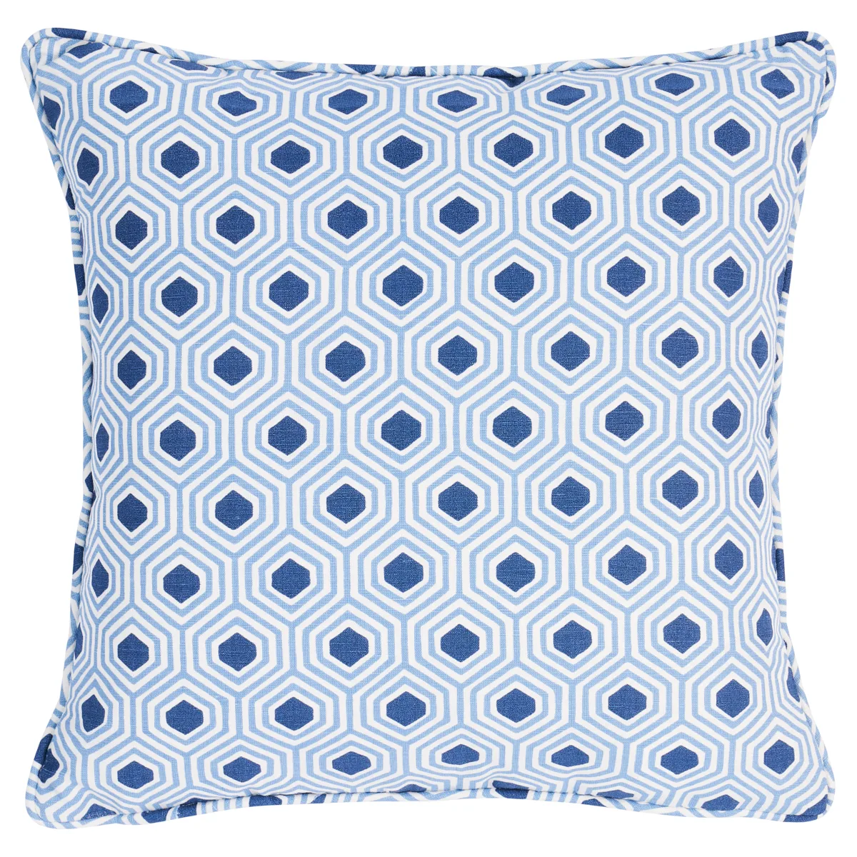 Schumacher Otis Hand Print Pillow in Blue