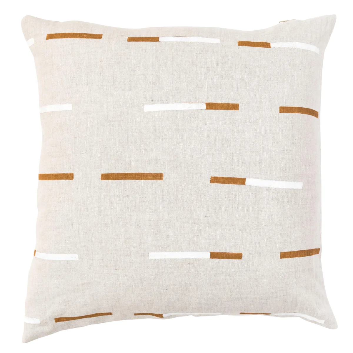 Schumacher Overlapping Dashes Pillow in Brown & White (SO7403006)