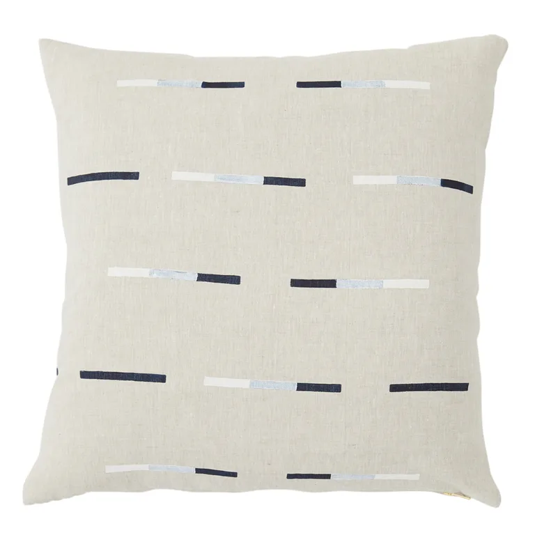 Schumacher Overlapping Dashes Pillow in Navy (SO0002306)