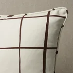 Painterly Windowpane Pillow - Brown Schumacher Painterly Windowpane Pillow in Brown