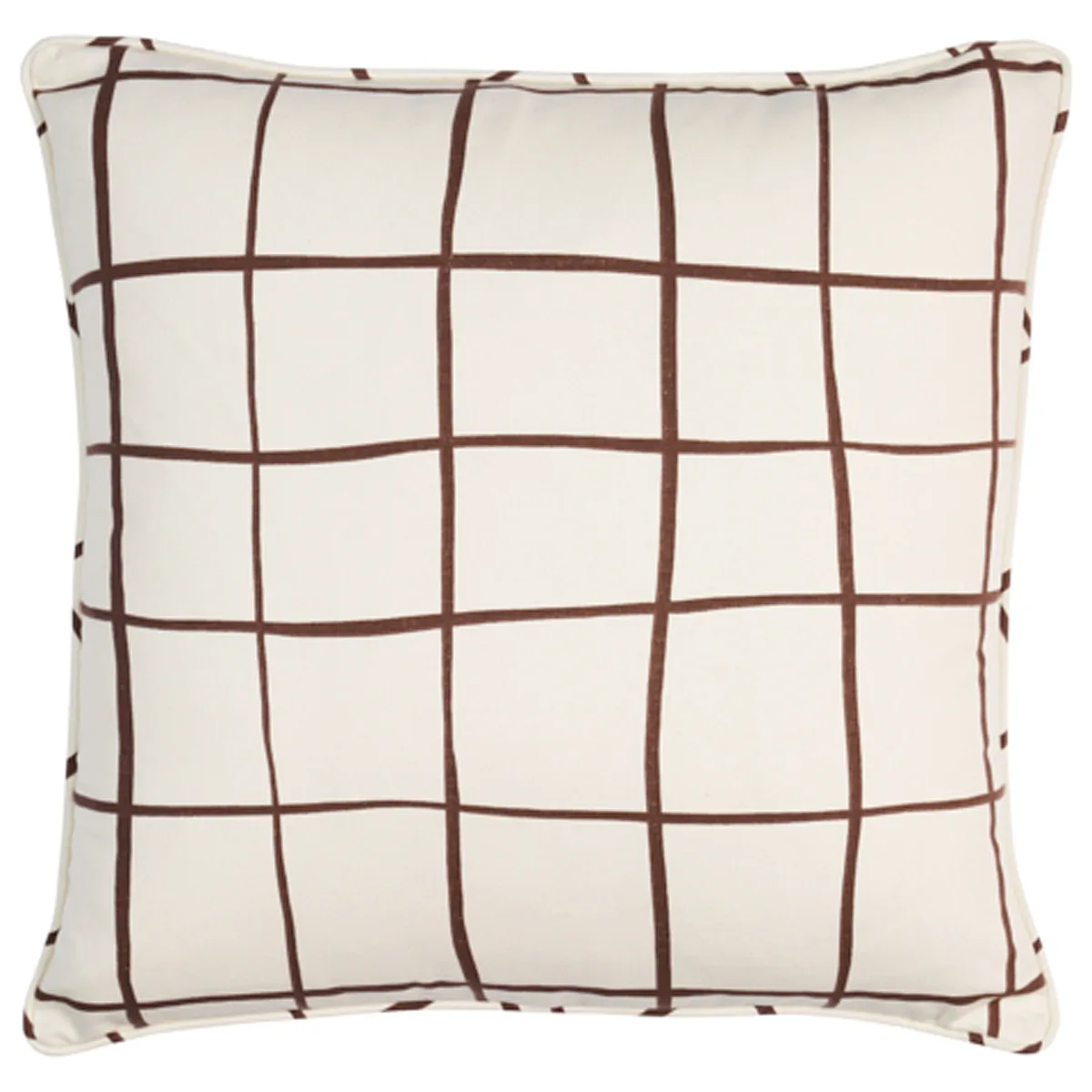 Schumacher Painterly Windowpane Pillow in Brown (SO18029106)
