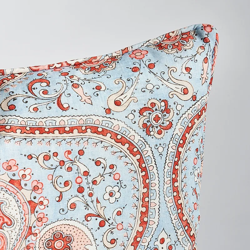 SO17986105 | Paisley Court Pillow - Blue & Rose Schumacher Paisley Court Pillow in Blue & Rose (SO17986105)