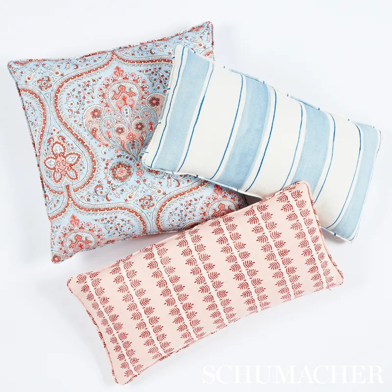 SO17986105 | Paisley Court Pillow - Blue & Rose Schumacher Paisley Court Pillow in Blue & Rose (SO17986105)