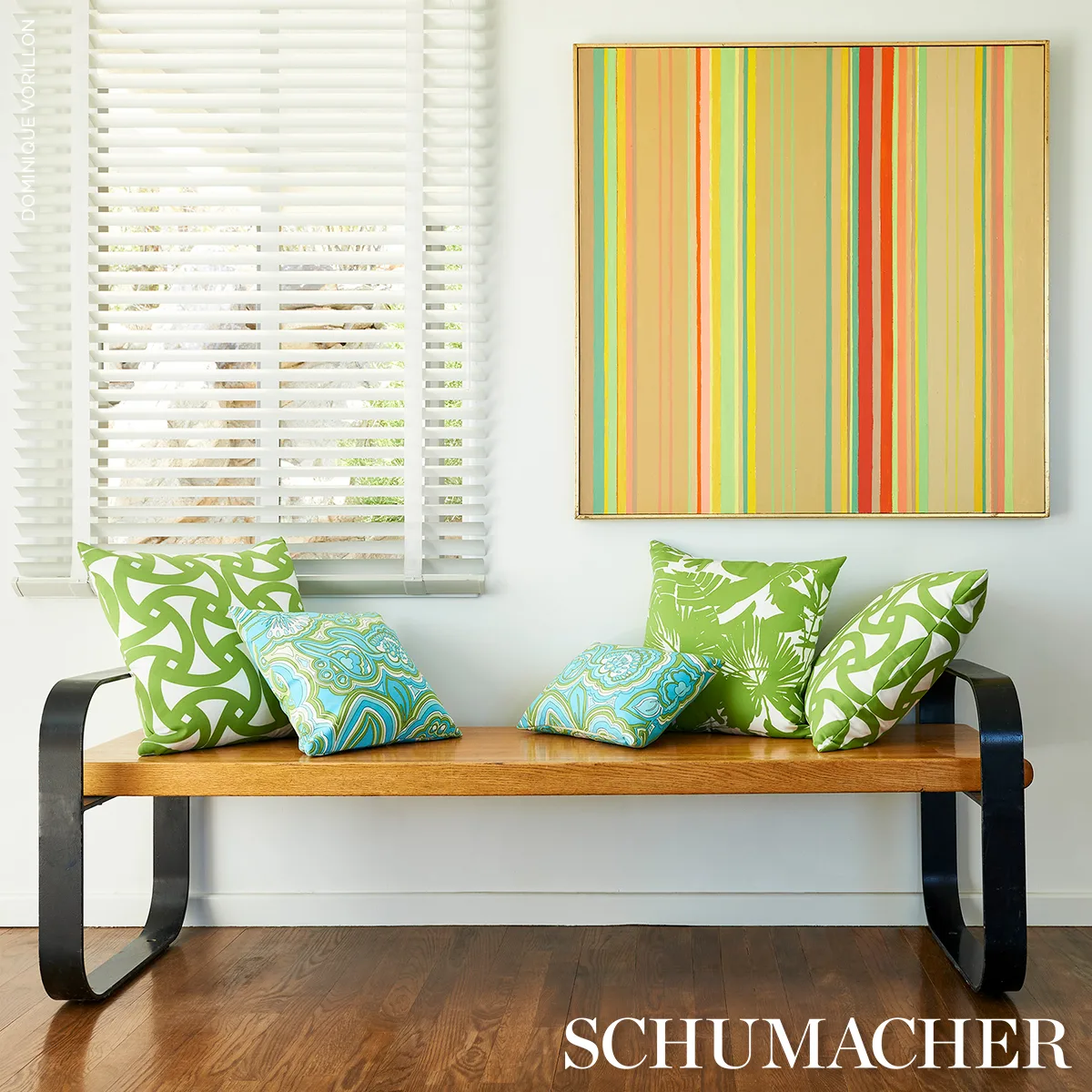 SO18107104 | Palisades Palm Print I/O Pillow - Fern Schumacher Palisades Palm Print I/O Pillow in Fern (SO18107104)