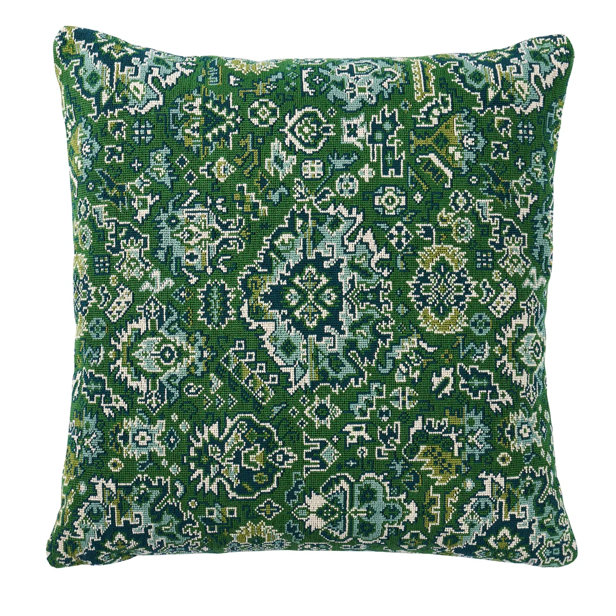 Schumacher Pallay Épinglé Pillow in Emerald (SO8062005)