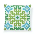 SO17745005 | Palmetto Print Pillow - Lagoon Schumacher Palmetto Print Pillow in Lagoon (SO17745005)