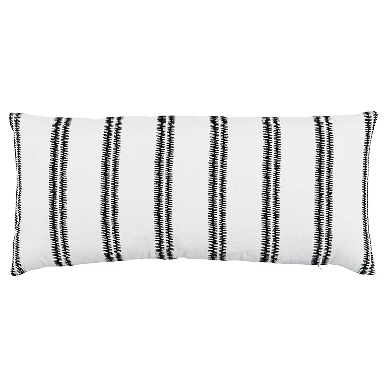 Schumacher Paloma Embroidery Pillow in Ebony (SO6879330)