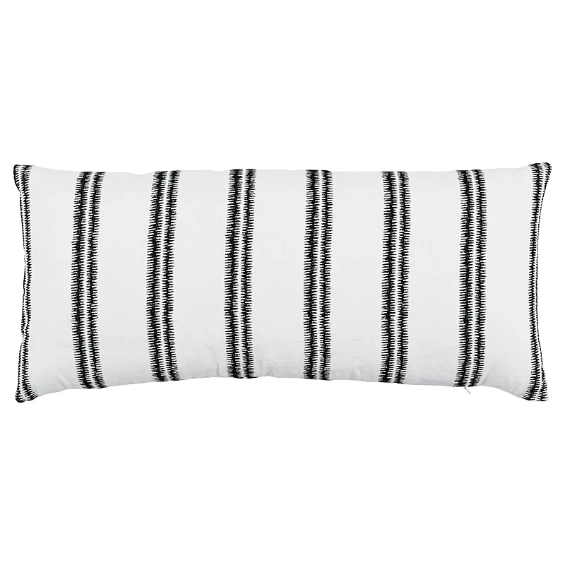Schumacher Paloma Embroidery Pillow in Ebony (SO6879330)