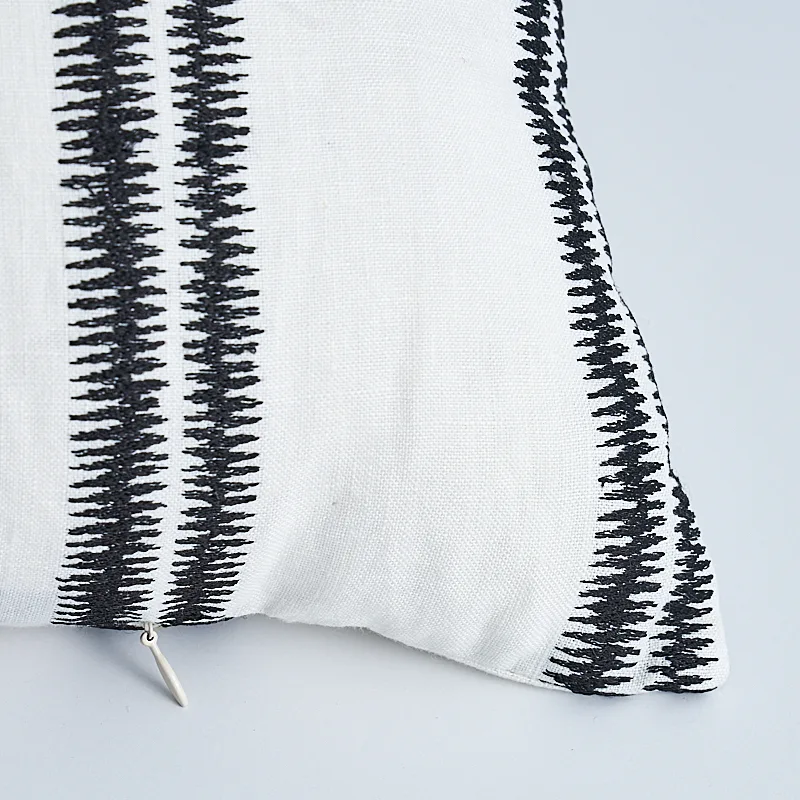 Schumacher Paloma Embroidery Pillow in Ebony (SO6879330)
