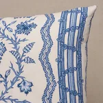 SO18271204 | Parvati Floral Stripe Pillow - Delft Schumacher Parvati Floral Stripe Pillow in Delft (SO18271204)