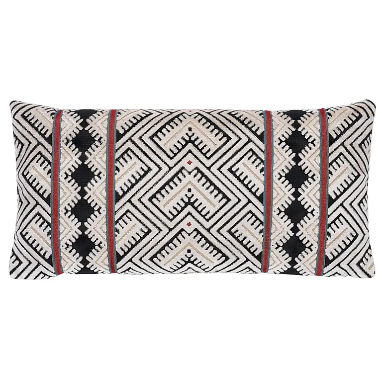 Schumacher Parvin Velvet Pillow in Black & Ivory (SO8065018)