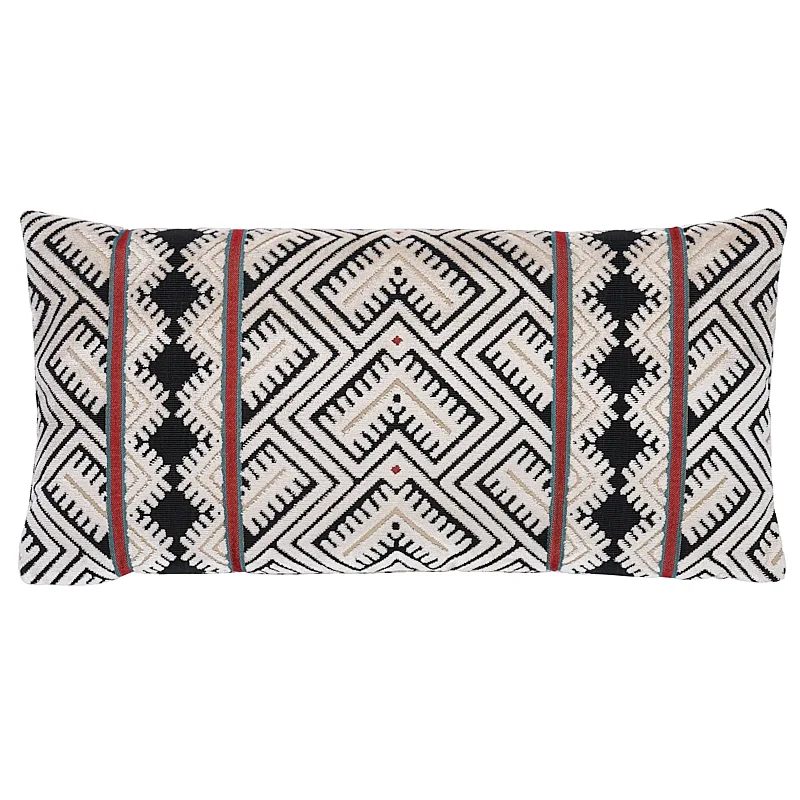 Schumacher Parvin Velvet Pillow in Black & Ivory (SO8065018)