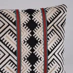 SO8065018 | Parvin Velvet Pillow - Black & Ivory Schumacher Parvin Velvet Pillow in Black & Ivory (SO8065018)
