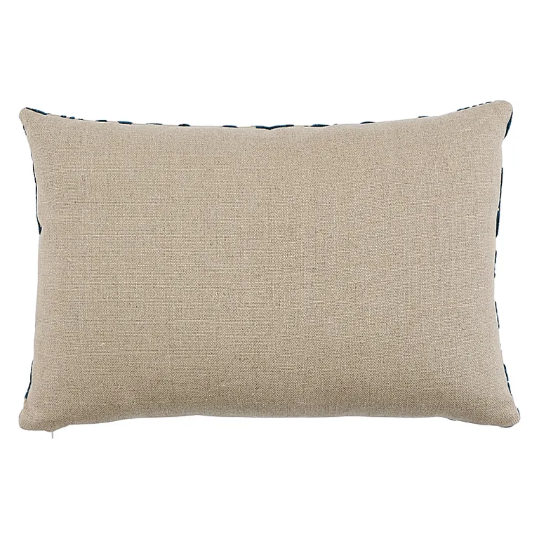 Schumacher Pavone Velvet Pillow in Peacock & Sand (SO7297315)