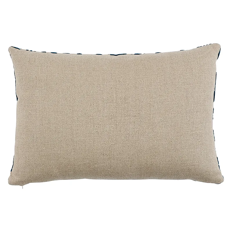Schumacher Pavone Velvet Pillow in Peacock & Sand (SO7297315)