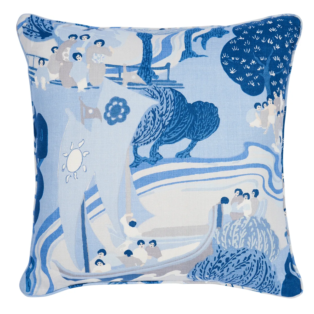 Schumacher Pearl River Pillow in Blues (SO17306506)
