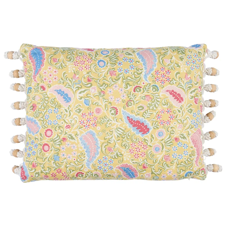 Schumacher Peggy Paisley Pillow in Lemonade (SO18243112)