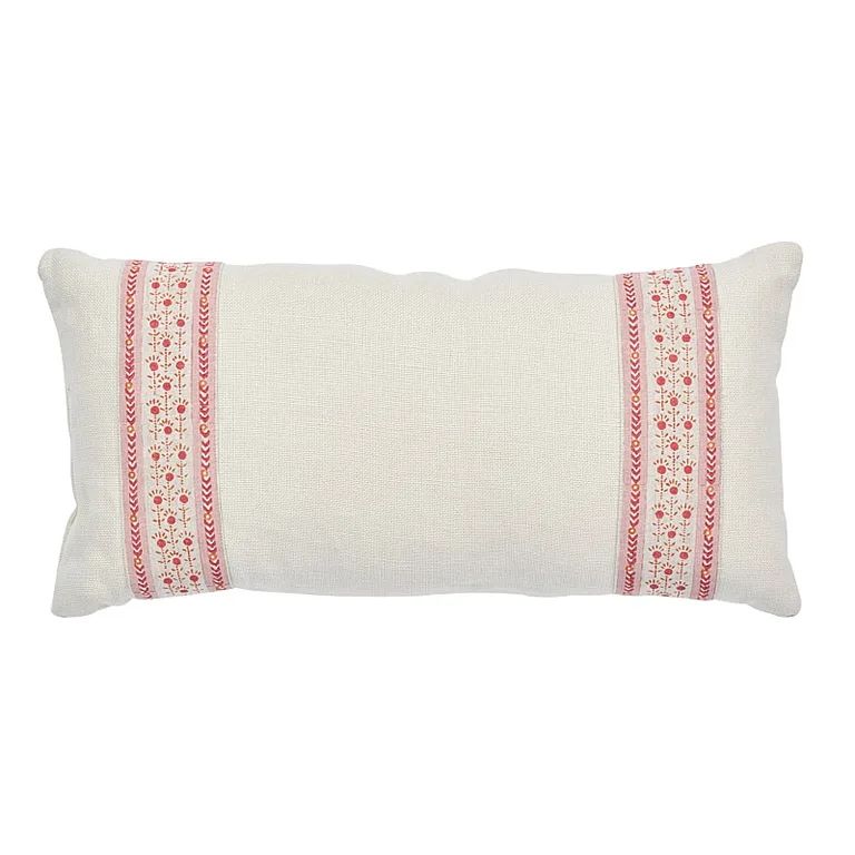 Schumacher Pica Bella Hand Blocked Pillow in Pink & Orange (SO17936218)