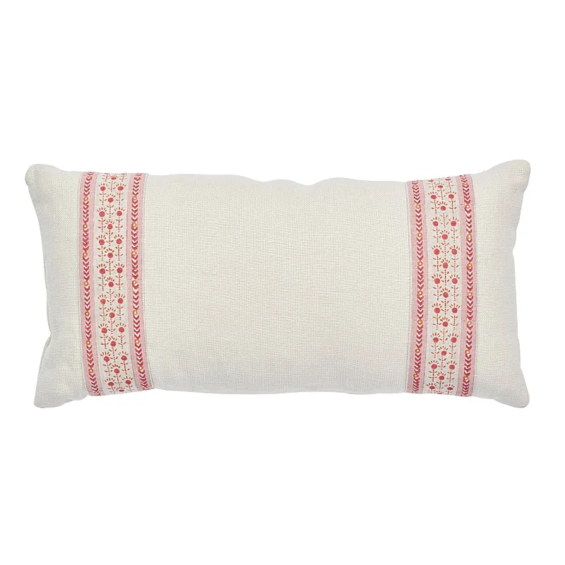 Schumacher Pica Bella Hand Blocked Pillow in Pink & Orange (SO17936218)