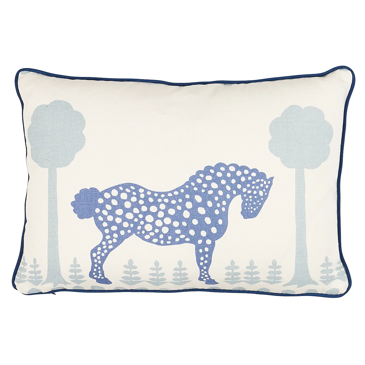 Schumacher Polka Dot Pony Pillow in Blue (SO18090113)