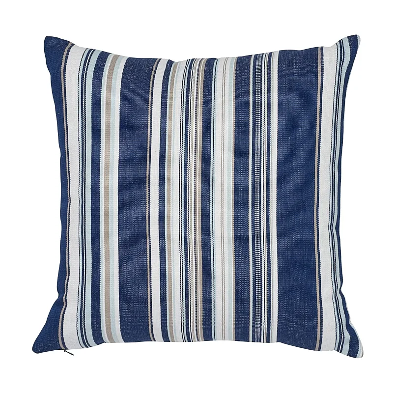 Schumacher Ponderosa Stripe I/O Pillow in Navy Blue (SO7663004)