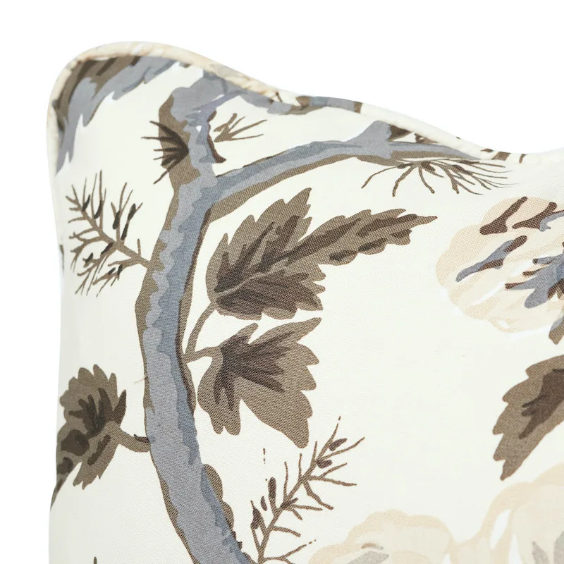 Schumacher Pyne Hollyhock Pillow in Charcoal