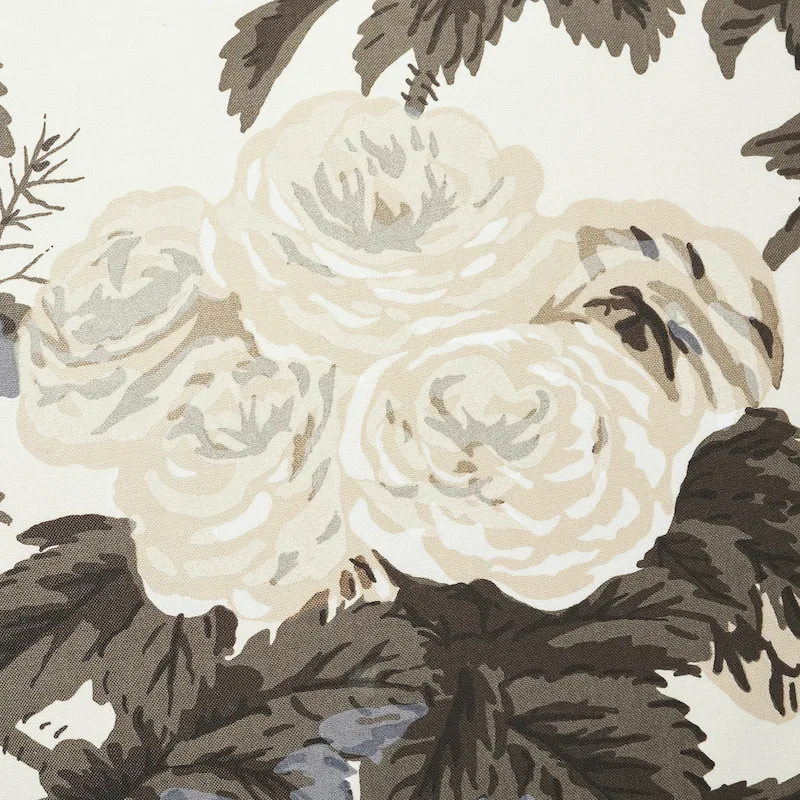 Schumacher Pyne Hollyhock Pillow in Charcoal