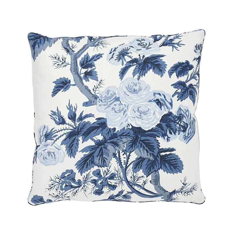 Schumacher Pyne Hollyhock Pillow in Indigo (SO17445204)