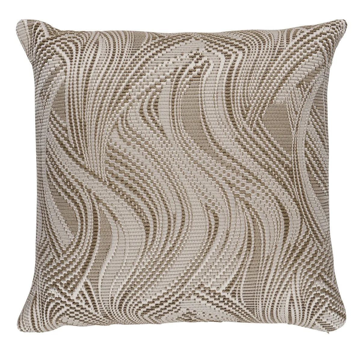 Schumacher Quilted Waves I/O Pillow in Metallic Brown