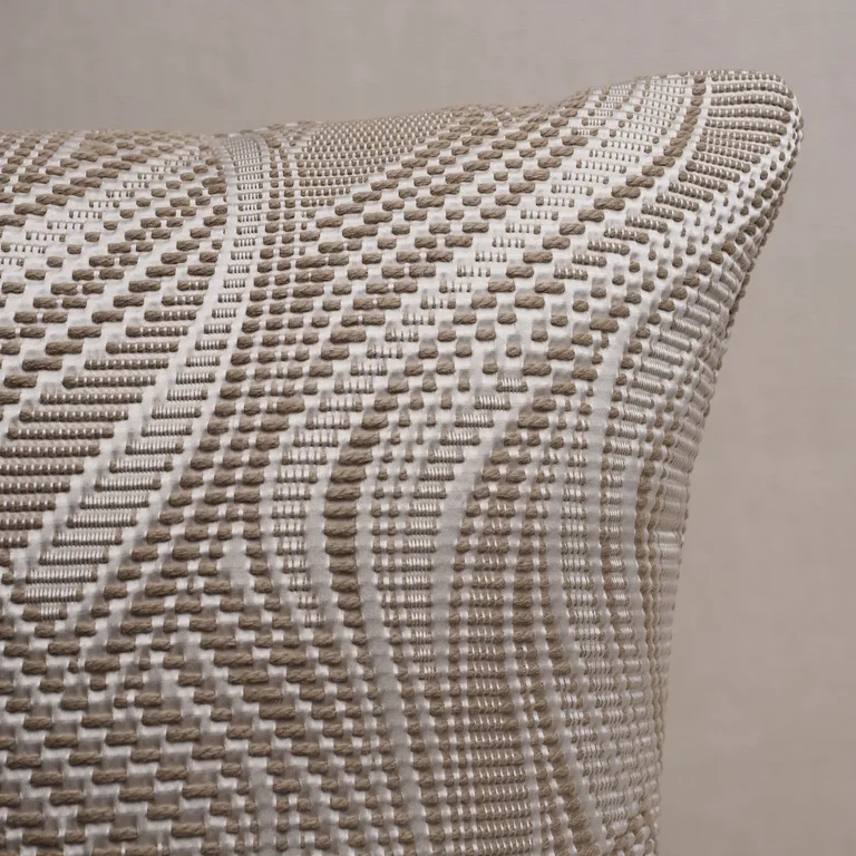 Schumacher Quilted Waves I/O Pillow in Metallic Brown