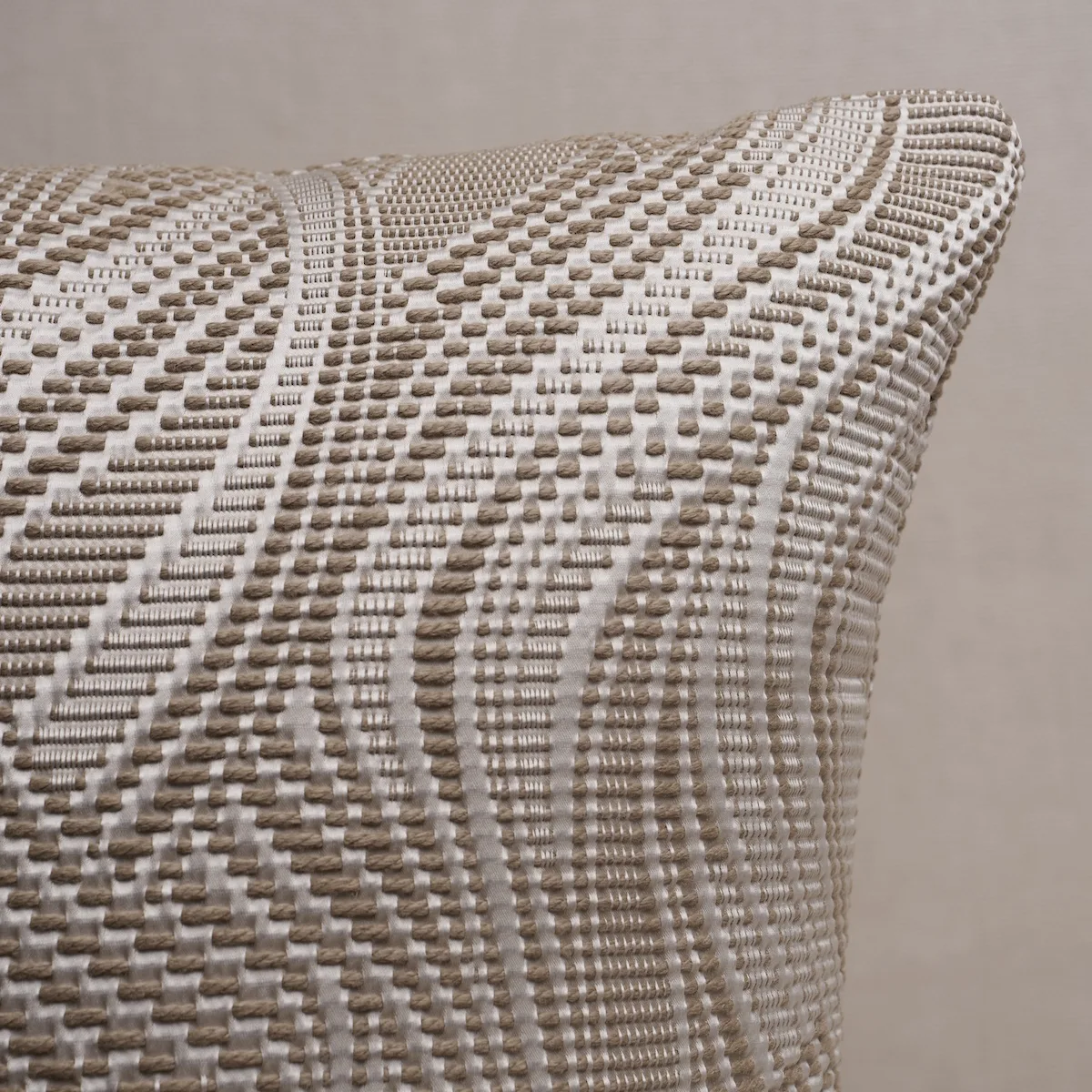Schumacher Quilted Waves I/O Pillow in Metallic Brown