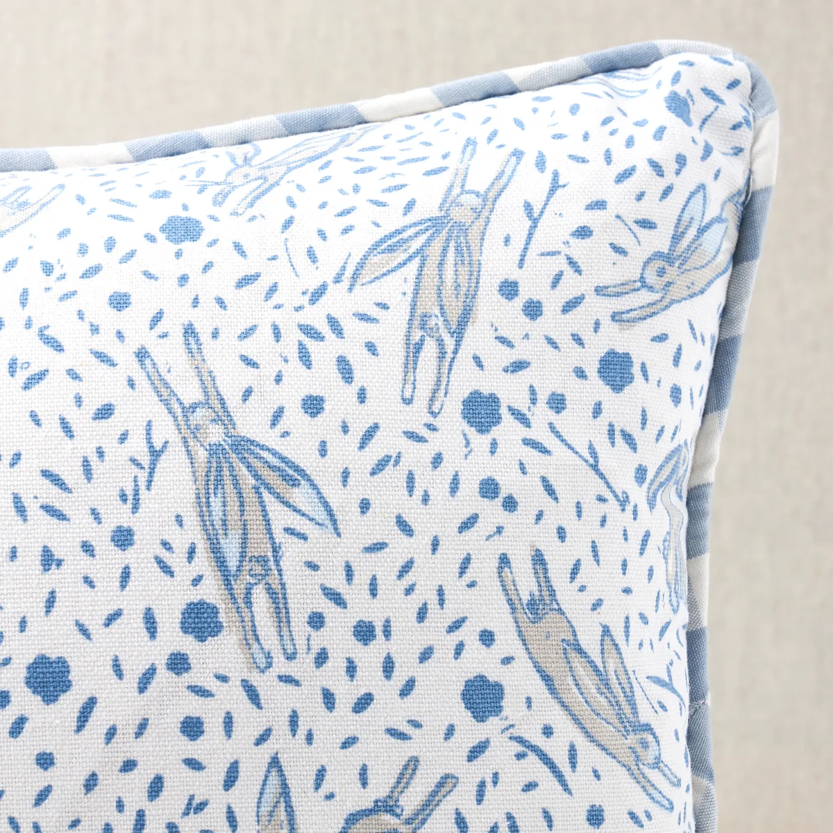 Schumacher Rabbit Pillow in Blue (SO18044012)