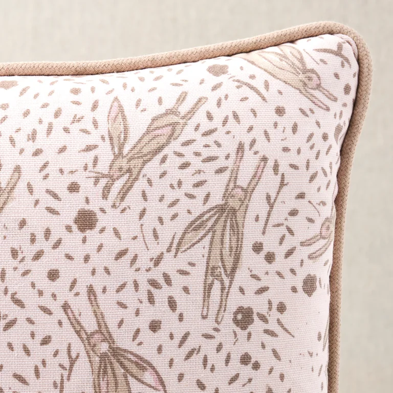 Schumacher Rabbit Pillow in Blush