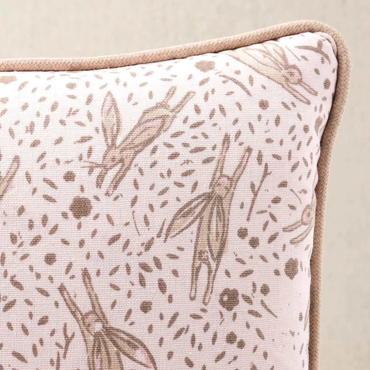 Schumacher Rabbit Pillow in Blush (SO18044112)
