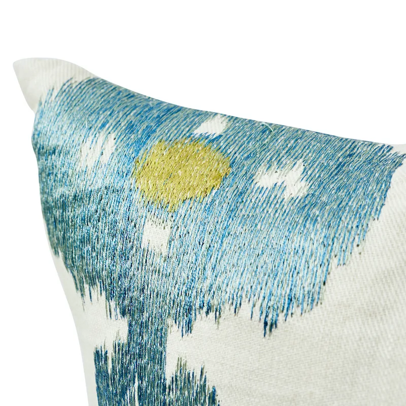 Raja Embroidery Pillow - Sky Schumacher Raja Embroidery Pillow in Sky