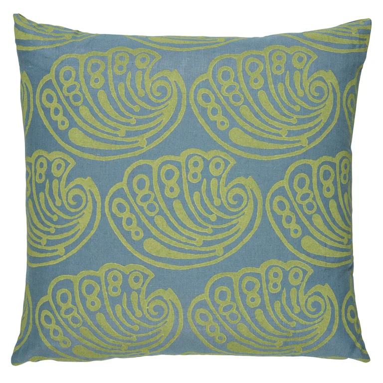 Schumacher Ramsgate Hand Block Pillow in Seaweed (SO18275105)