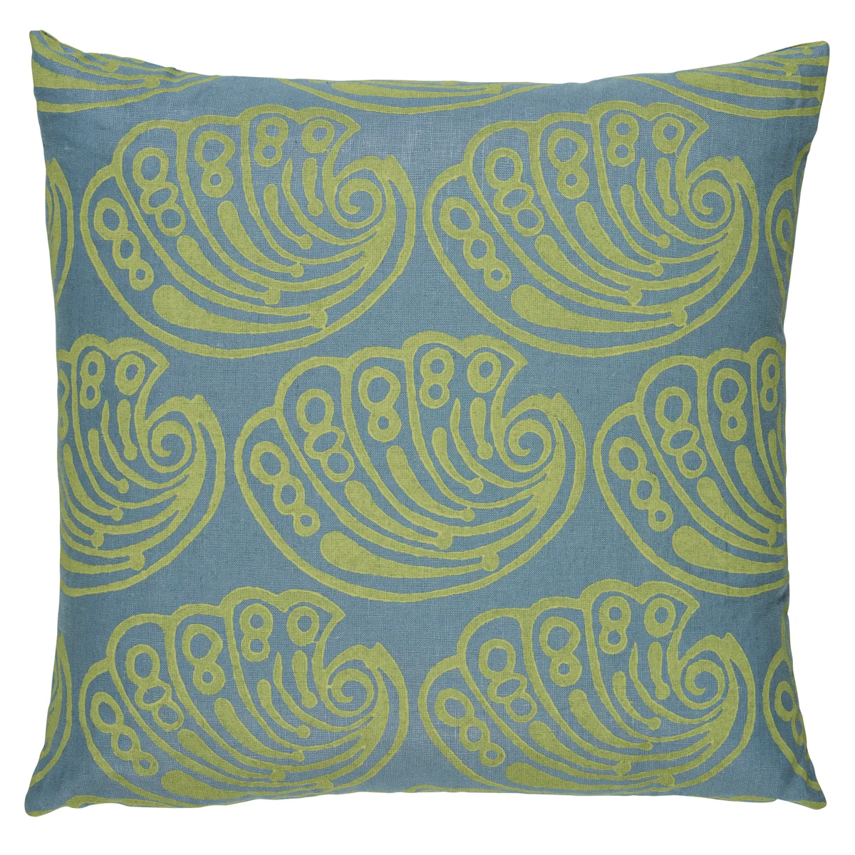 Schumacher Ramsgate Hand Block Pillow in Seaweed (SO18275105)